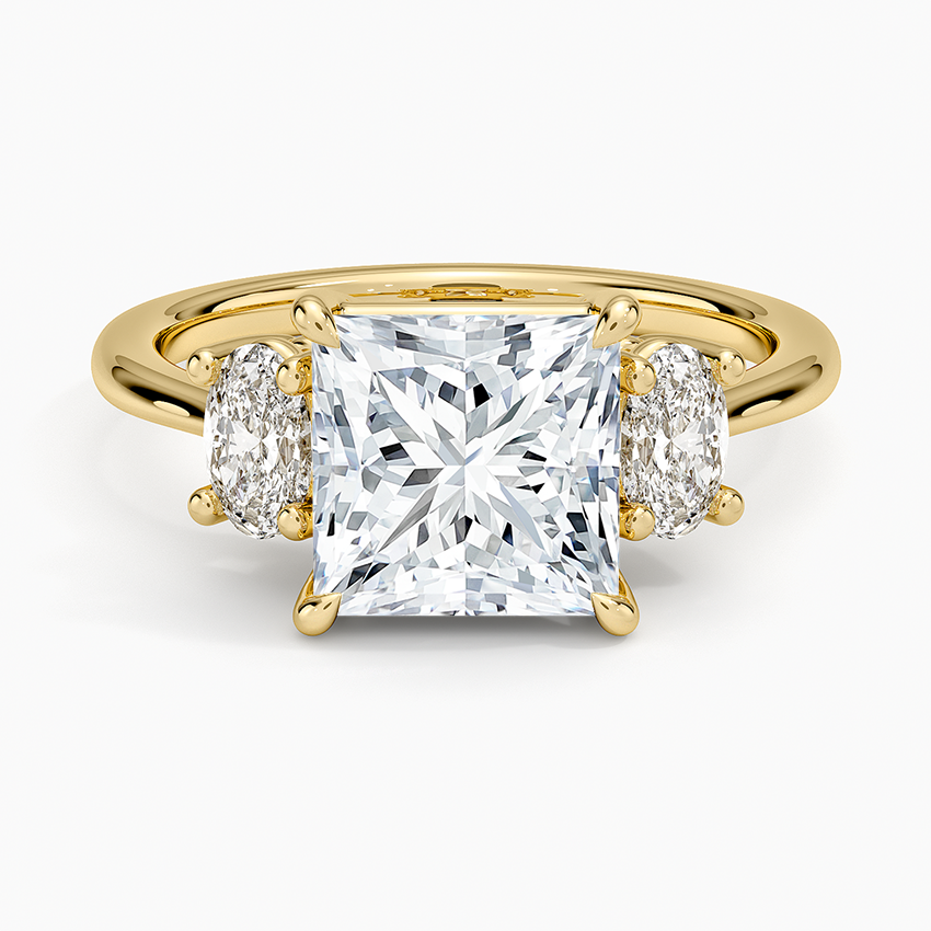 Oval-Cut Three Stone Diamond Ring (1/2 ct. tw.) - Princess Cut Center Stone