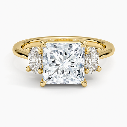 Oval-Cut Three Stone Diamond Ring (1/2 ct. tw.) - Princess Cut Center Stone