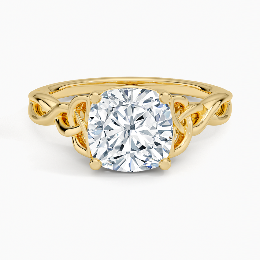 Celtic Love Knot Ring - Cushion Cut Center Stone