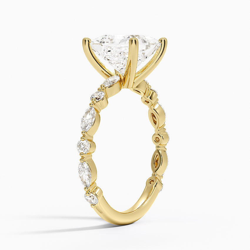 Versailles Three-Quarter Coverage Diamond Ring (1/2 ct. tw.) - Princess Cut Center Stone