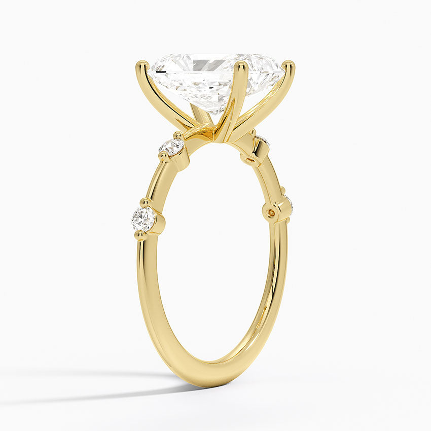 Aimee 1.4mm Diamond Ring - Radiant Cut Center Stone