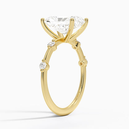Aimee 1.4mm Diamond Ring - Radiant Cut Center Stone