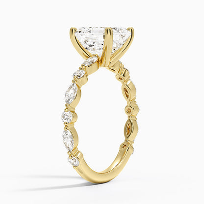 Versailles Three-Quarter Coverage Diamond Ring (1/2 ct. tw.) - Asscher Cut Center Stone