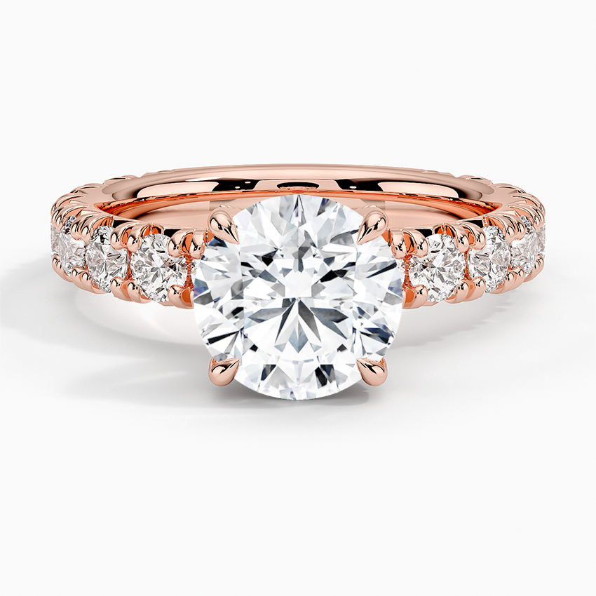 Ellora Three-Quarter Coverage Diamond Ring - Round Center Stone