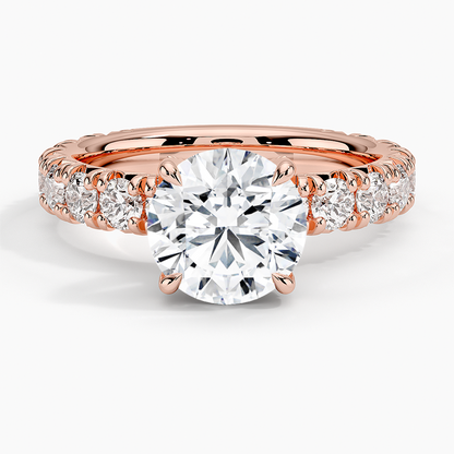 Ellora Three-Quarter Coverage Diamond Ring - Round Center Stone