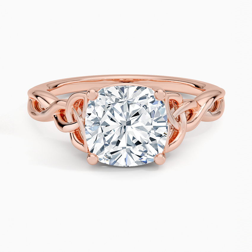 Celtic Love Knot Ring - Cushion Cut Center Stone