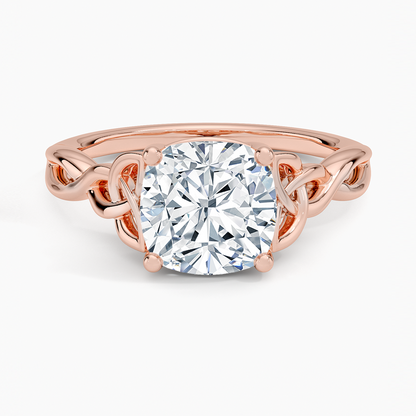 Celtic Love Knot Ring - Cushion Cut Center Stone