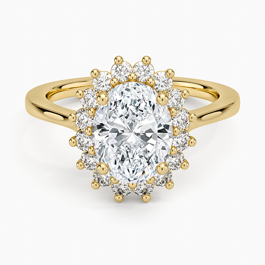 Sunburst Halo Diamond Ring (1/4 ct. tw.) - Oval Center Stone