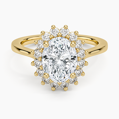 Sunburst Halo Diamond Ring (1/4 ct. tw.) - Oval Center Stone