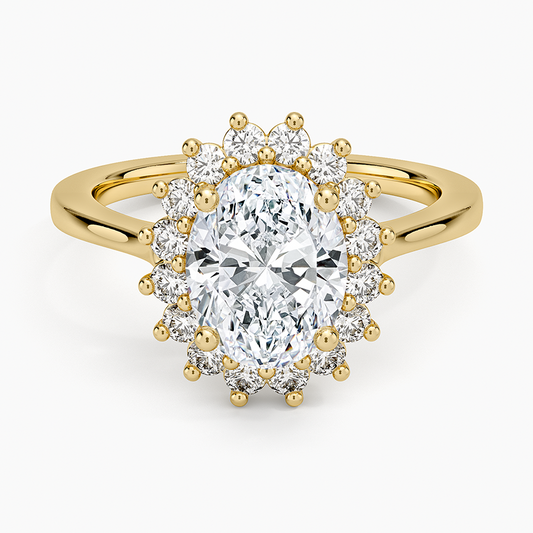 Sunburst Halo Diamond Ring (1/4 ct. tw.) - Oval Center Stone