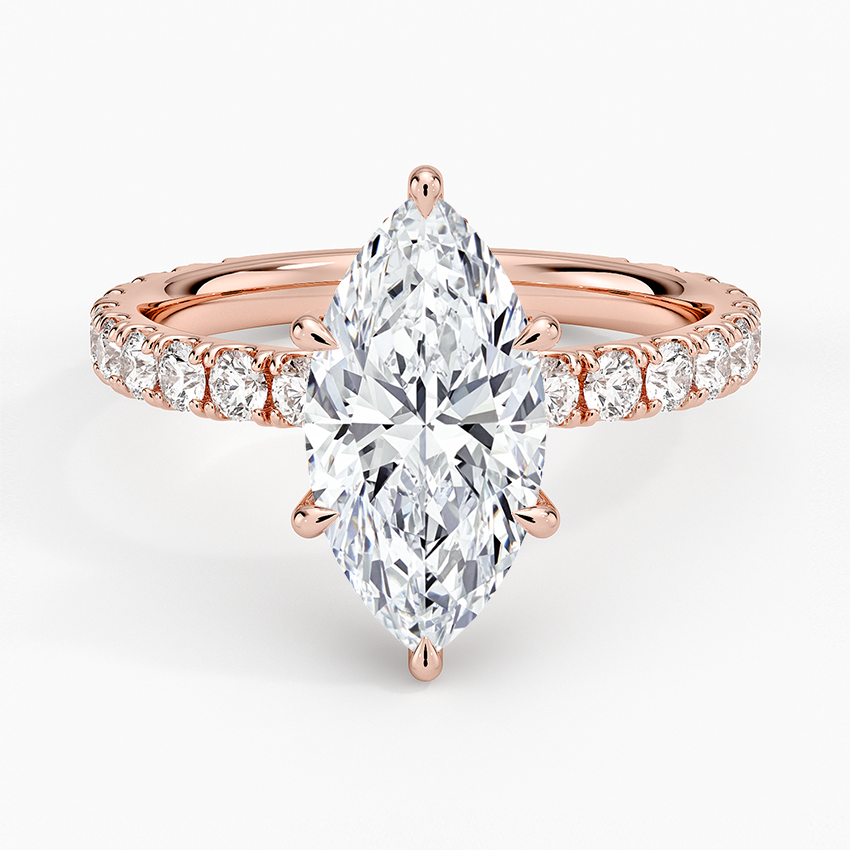 Grand Perfect Fit Three-Quarter Diamond Ring - Marquise Center Stone