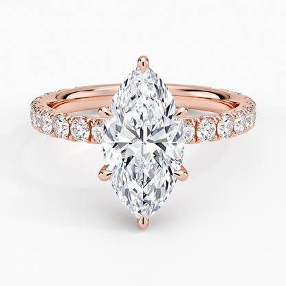 Grand Perfect Fit Three-Quarter Diamond Ring - Marquise Center Stone