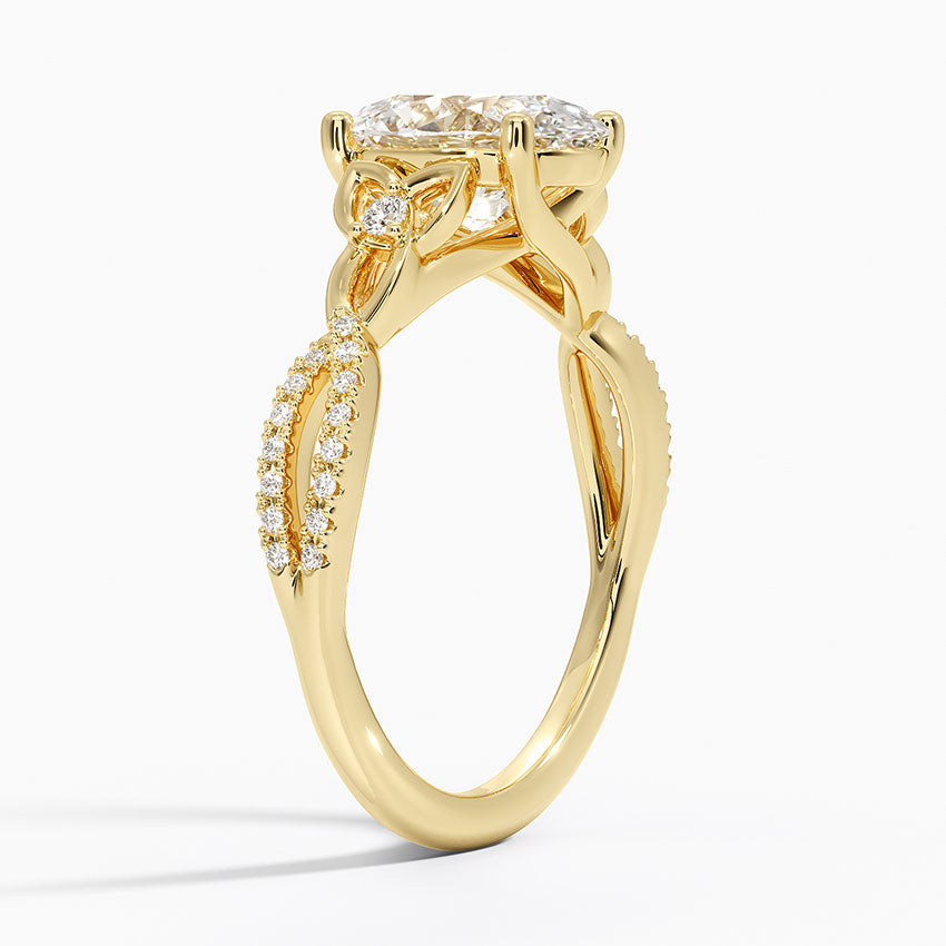Luxe Celtic Love Knot Diamond Ring - Oval Cut Center Stone