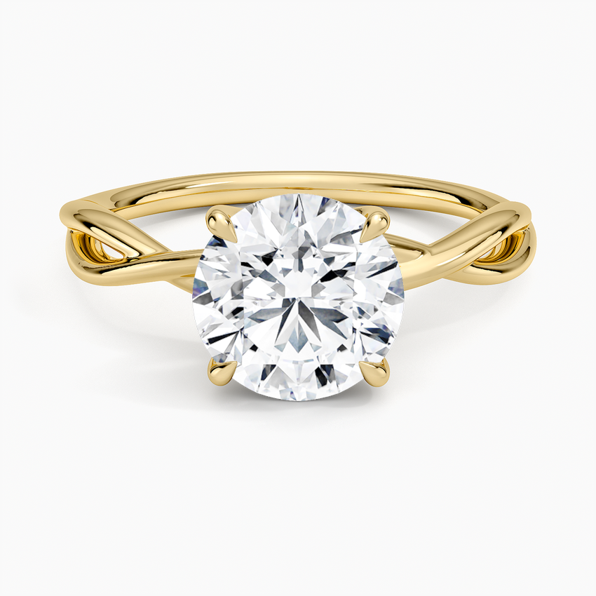 Alya Twist Solitaire Ring - Round Center Stone
