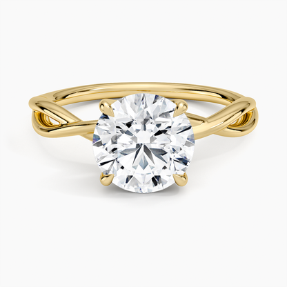 Alya Twist Solitaire Ring - Round Center Stone