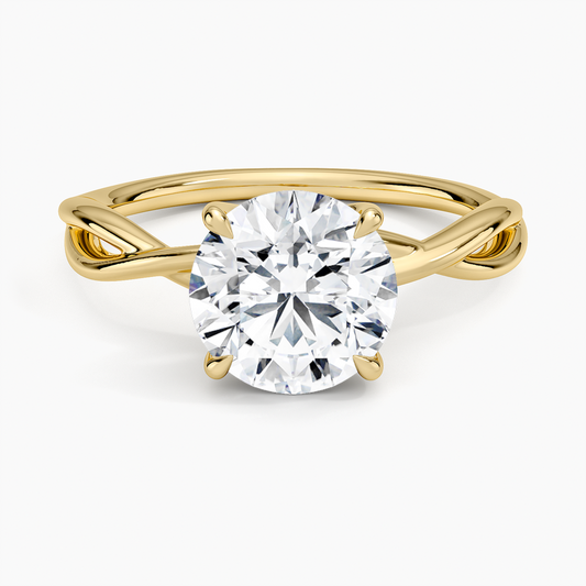 Alya Twist Solitaire Ring - Round Center Stone