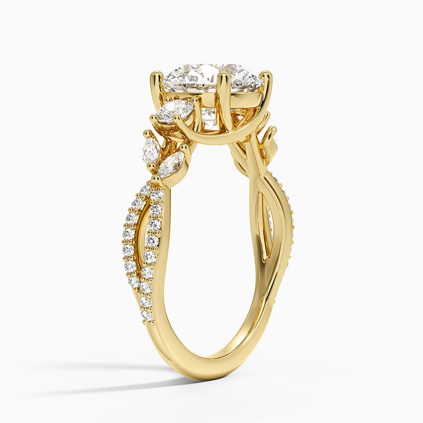 Luxe Willow Three Stone Diamond Ring (1/2 ct. tw.) - Round Cut Center Stone