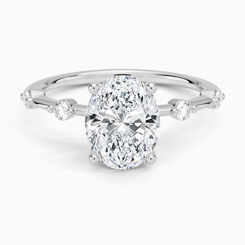 Aimee 1.4mm Diamond Ring - Oval Center Stone