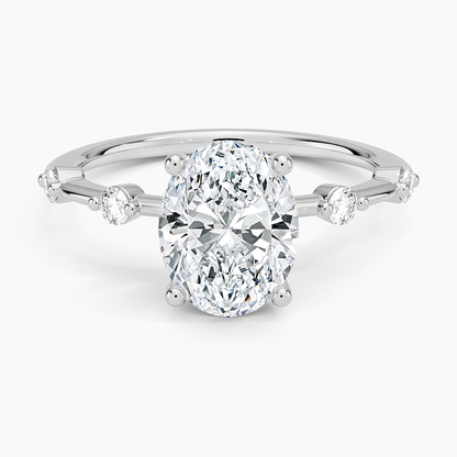 Aimee 1.4mm Diamond Ring - Oval Center Stone