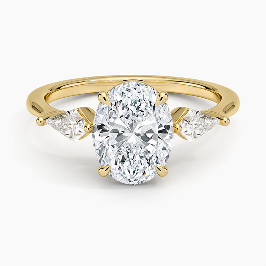 Luxe Cometa Three Stone Diamond Ring (1/3 ct. tw.) - Oval Center Stone