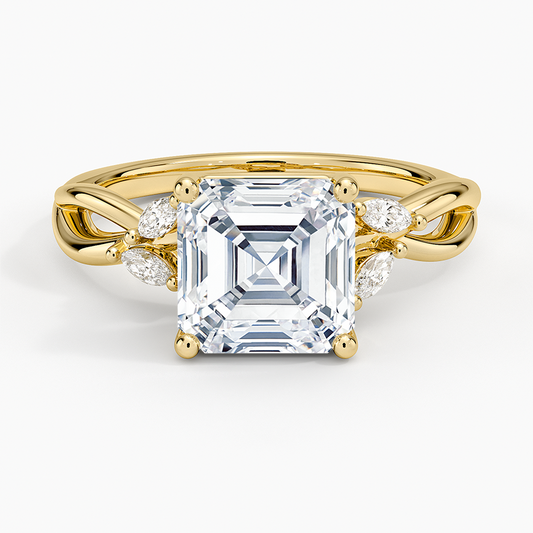 Willow Diamond Ring (1/8 ct. tw.) - Asscher Cut Center Stone