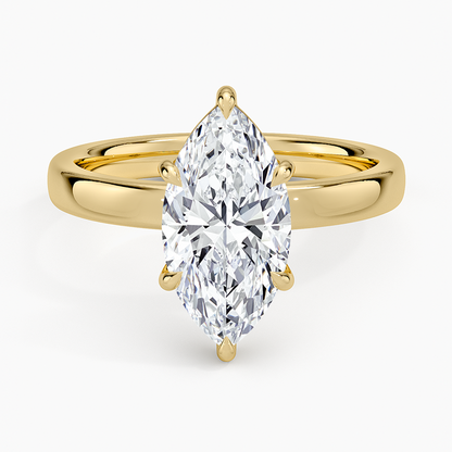 Fairmined Perfect Fit Solitaire 2.5mm Ring - Marquise Cut Center Stone