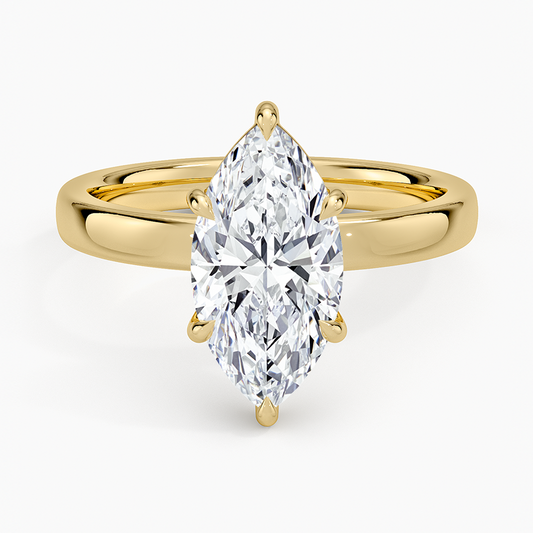 Fairmined Perfect Fit Solitaire 2.5mm Ring - Marquise Cut Center Stone