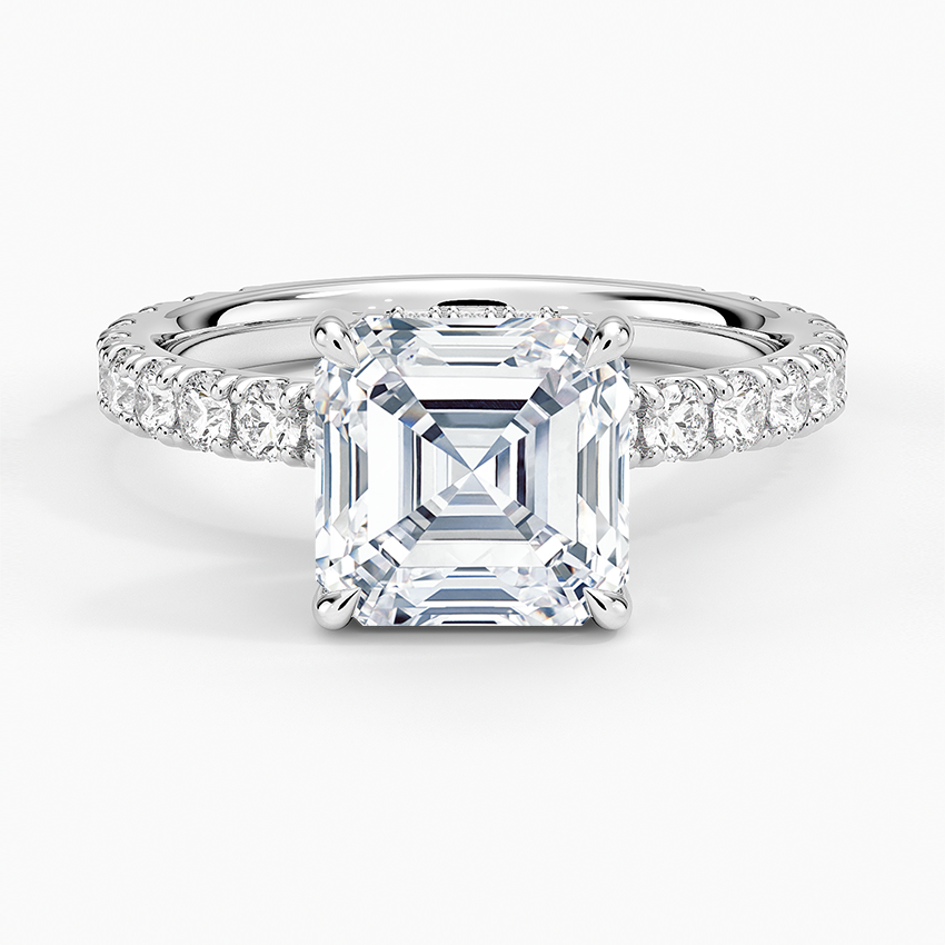 Grand Perfect Fit Three-Quarter Diamond Ring - Asscher Cut Center Stone