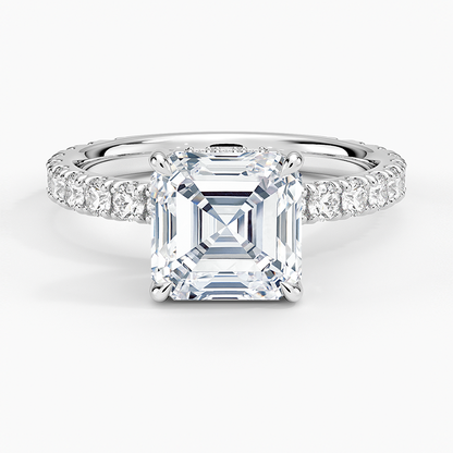 Grand Perfect Fit Three-Quarter Diamond Ring - Asscher Cut Center Stone
