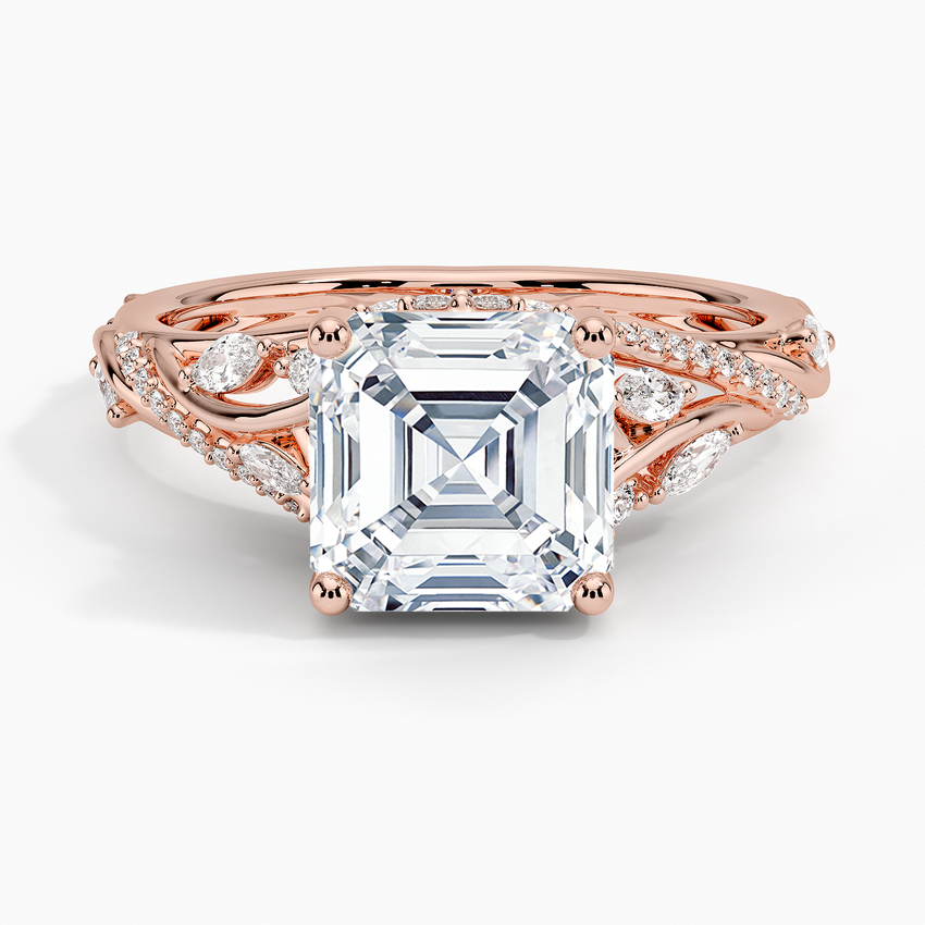 Begonia Vine Diamond Ring (1/2 ct. tw.) - Asscher Cut Center Stone