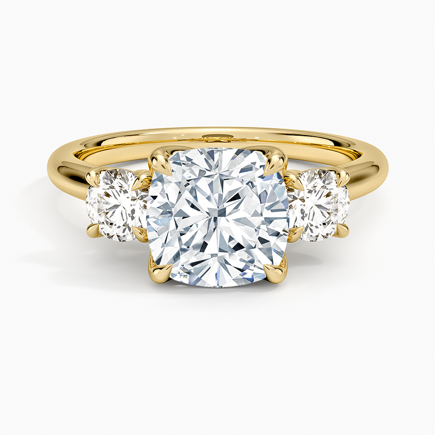 Elodie Perfect Fit Three Stone Diamond Ring (1/2 ct. tw.) - Cushion Cut Center Stone