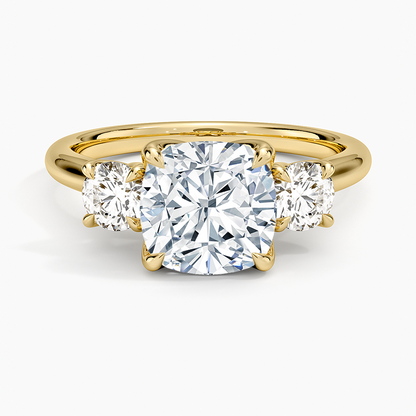 Elodie Perfect Fit Three Stone Diamond Ring (1/2 ct. tw.) - Cushion Cut Center Stone