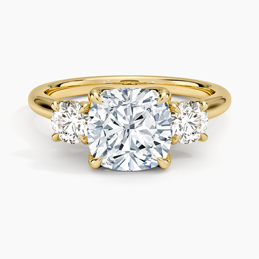 Elodie Perfect Fit Three Stone Diamond Ring (1/2 ct. tw.) - Cushion Cut Center Stone