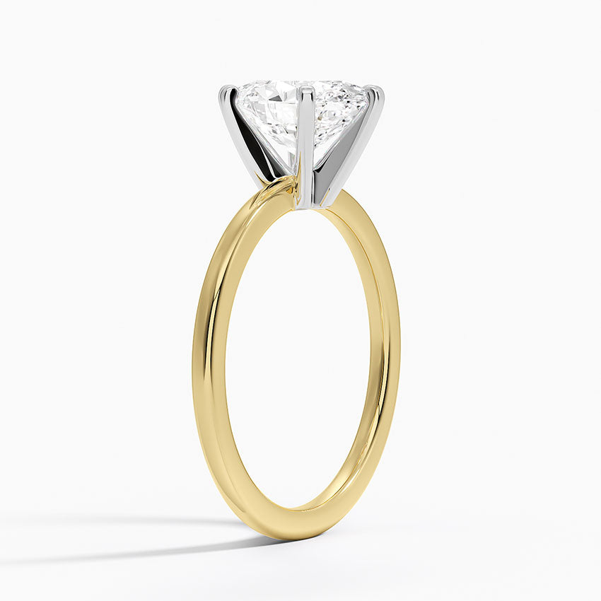 Six-Prong Petite Comfort Fit 1.5mm Solitaire Ring - Oval Center Stone