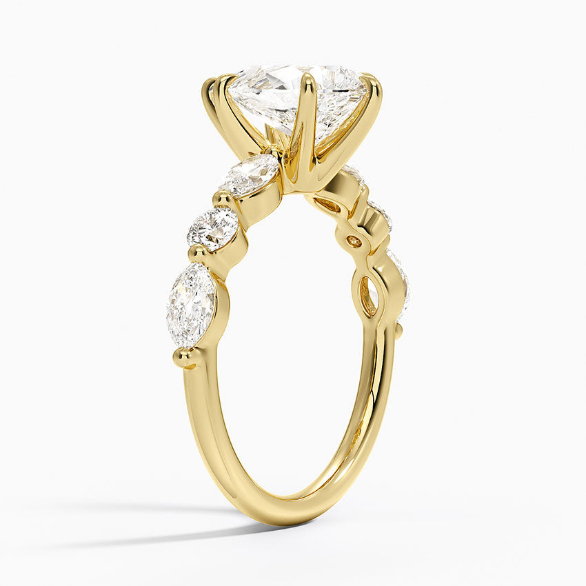 Grand Versailles Diamond Ring - Pear Cut Center Stone