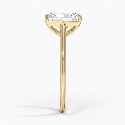 1.4mm Provence Solitaire Ring - Radiant Cut Center Stone