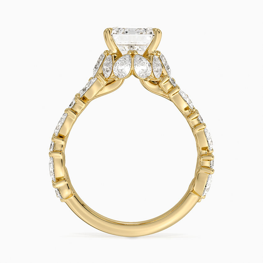 Olivetta Double Row Diamond Ring (2 1/2 ct. tw.) - Emerald Cut Center Stone