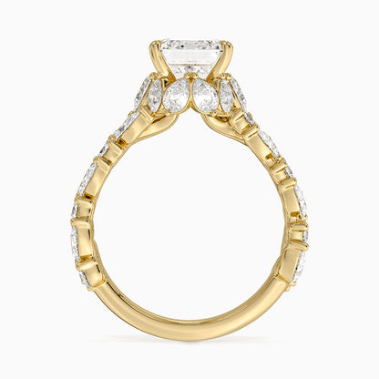 Olivetta Double Row Diamond Ring (2 1/2 ct. tw.) - Emerald Cut Center Stone