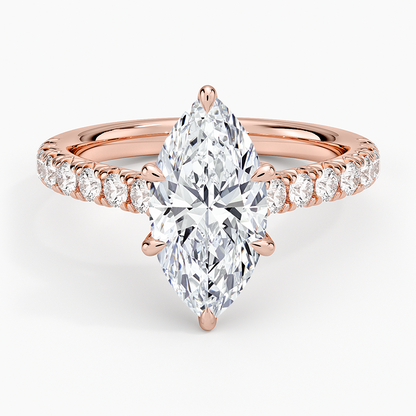 Sienna Half Coverage Diamond Ring - Marquise Center Stone
