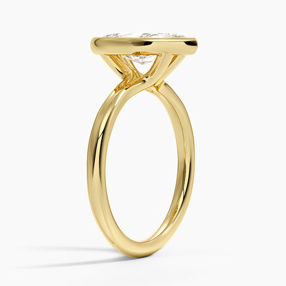 Freesia Bezel Solitaire Ring - Marquise Center Stone