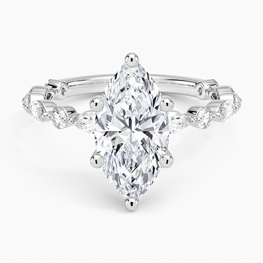 Versailles Three-Quarter Coverage Diamond Ring (1/2 ct. tw.) - Marquise Center Stone