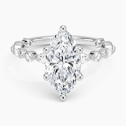 Versailles Three-Quarter Coverage Diamond Ring (1/2 ct. tw.) - Marquise Center Stone