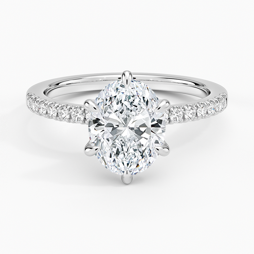 Bliss Six-Prong Diamond Ring (1/6 ct. tw.) - Oval Center Stone