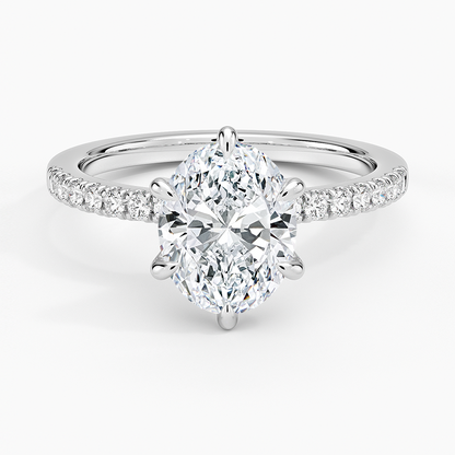 Bliss Six-Prong Diamond Ring (1/6 ct. tw.) - Oval Center Stone