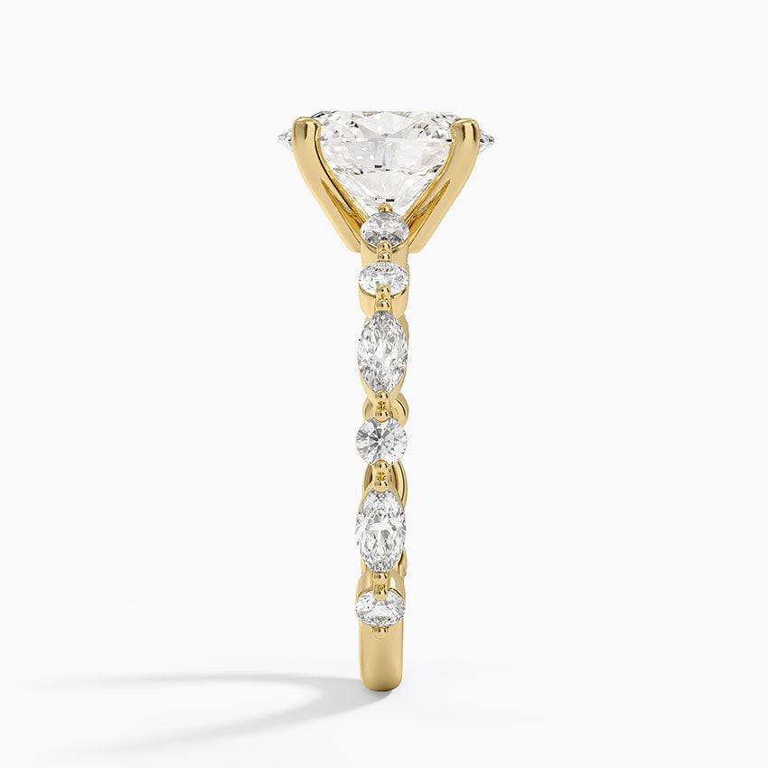 Versailles Three-Quarter Coverage Diamond Ring (1/2 ct. tw.) - Oval Center Stone