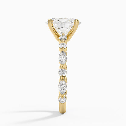 Versailles Three-Quarter Coverage Diamond Ring (1/2 ct. tw.) - Oval Center Stone