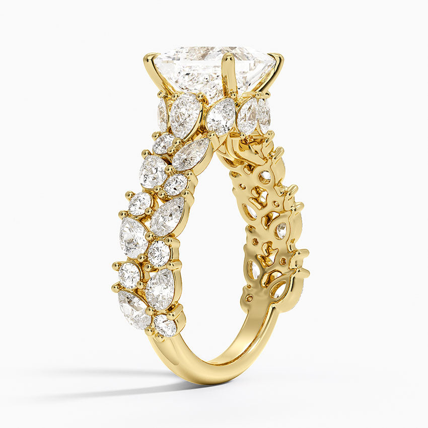 Olivetta Double Row Diamond Ring (2 1/2 ct. tw.) - Princess Cut Center Stone
