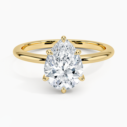 Esme Hidden Halo Diamond Ring - Pear Center Stone