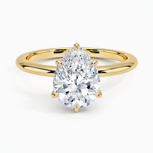 Esme Hidden Halo Diamond Ring - Pear Center Stone