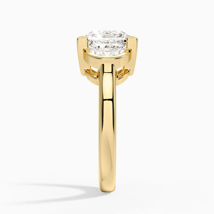 Half Moon Three Stone Bezel Diamond Ring (1/2 ct. tw.) - Princess Cut Center Stone